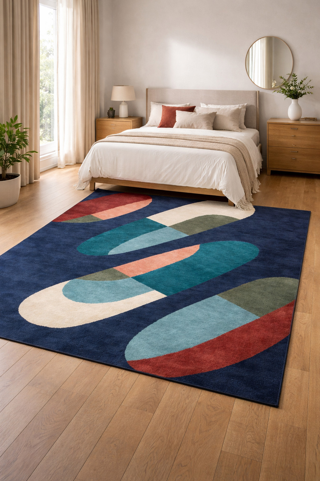 Rectangle And Modern Blue Tufted Area Tufted Area Rug for Living and Cozy Room