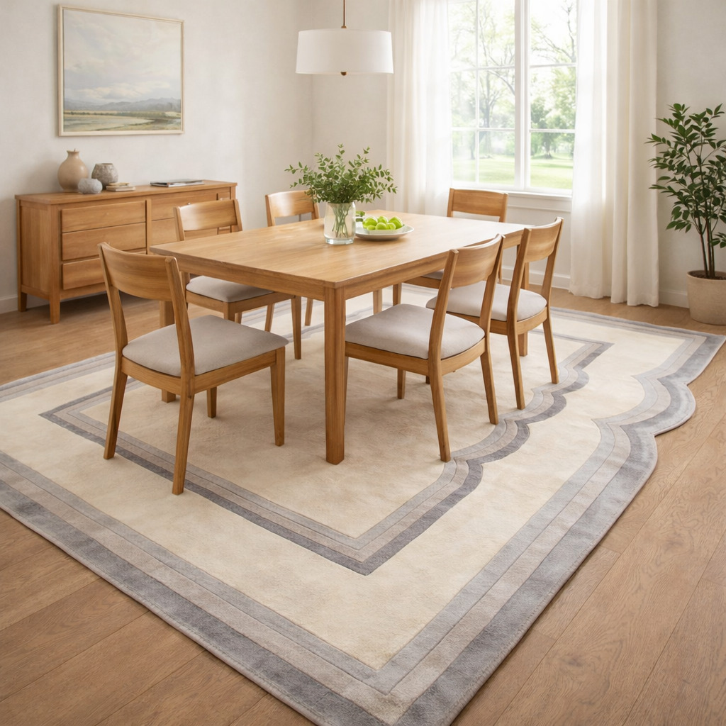 Hand Tufted Wool Rug Cream Dining Rooms Bedrooms Living Rooms  Hallways 5x7 6x9 8x11 9x12 Rectangular Sizes