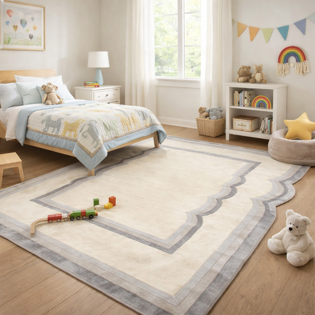 Hand Tufted Wool Rug Cream Dining Rooms Bedrooms Living Rooms  Hallways 5x7 6x9 8x11 9x12 Rectangular Sizes