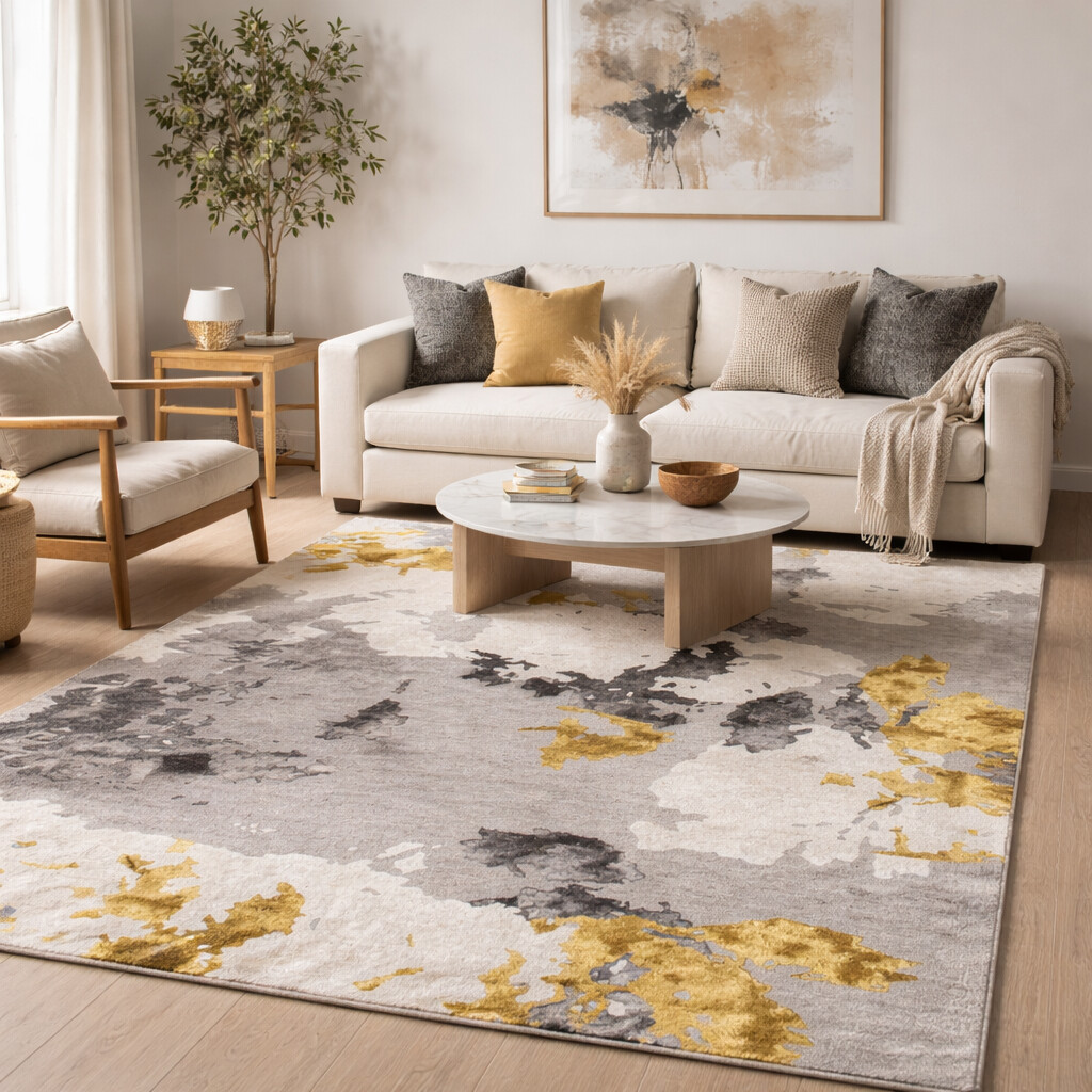 World Serge Lesage Hand Tufted Area Rug for Living and Dining Room