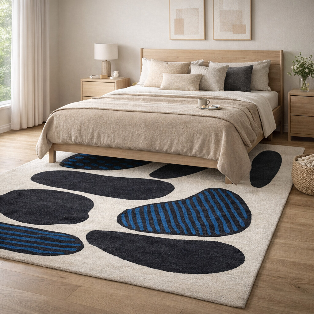 Hand Tufted Wool Rug Natural Multicolor Rectangle5x8 6x10 8x9 9x11 Dining Room Bedroom Living Room  Hallway Stylish Geometric