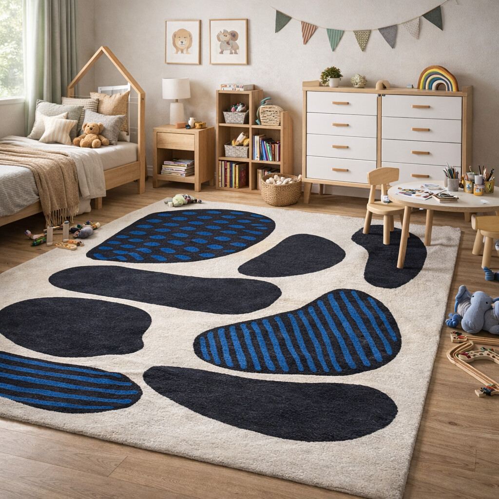 Hand Tufted Wool Rug Natural Multicolor Rectangle5x8 6x10 8x9 9x11 Dining Room Bedroom Living Room  Hallway Stylish Geometric