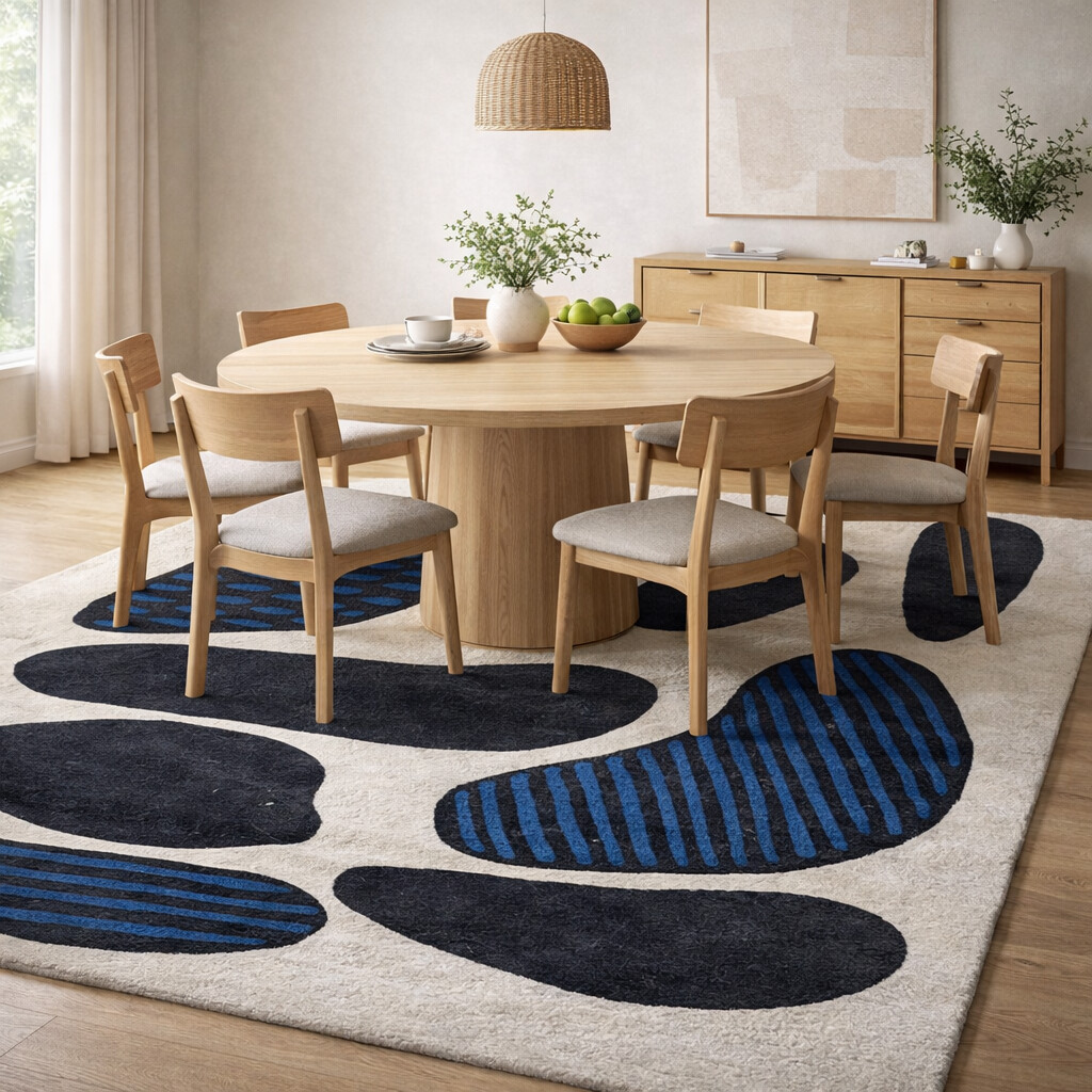 Hand Tufted Wool Rug Natural Multicolor Rectangle5x8 6x10 8x9 9x11 Dining Room Bedroom Living Room  Hallway Stylish Geometric