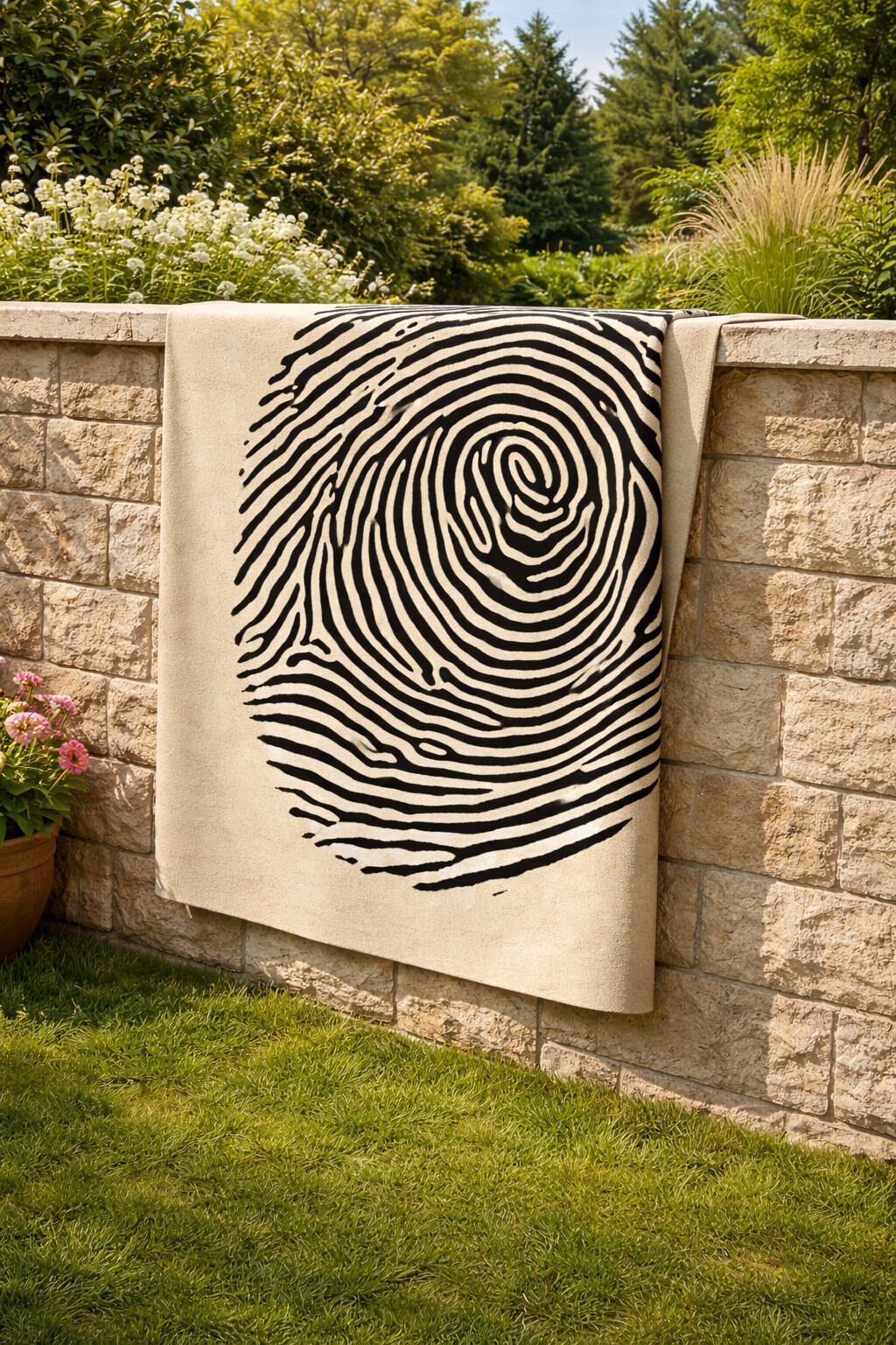 Hand Tufted Thumb Print Wool Rug Black  White Geometric Dining Room Living Room Bedroom or Hallway 5x9 6x10 8x11 9x12 Sizes