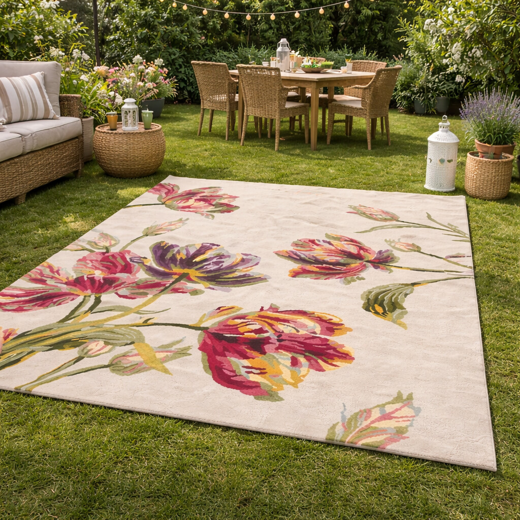 Floral Woolen Rug Hand Tufted Sizes 6x8 7x10 8x11 9x12 Bedroom Living Room Dining Room or Hallway