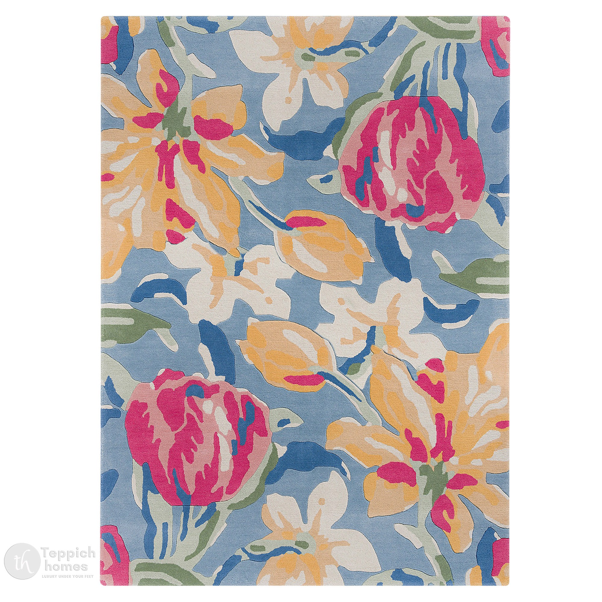 Hand Tufted Multicolor Floral Wool Rug 5x7 6x9 7x9  9x12 Dining Room Living Room Hallway Bedroom Kitchen Contemporary Style