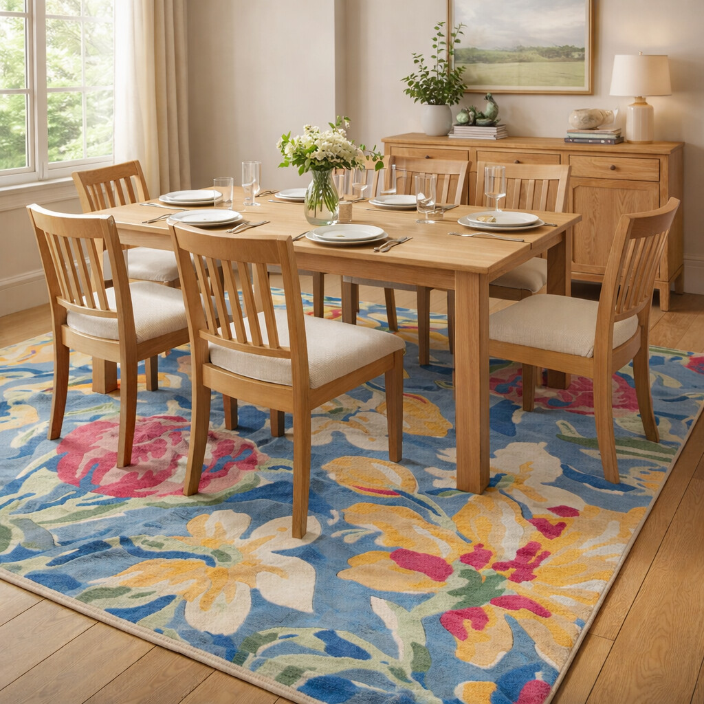 Hand Tufted Multicolor Floral Wool Rug 5x7 6x9 7x9  9x12 Dining Room Living Room Hallway Bedroom Kitchen Contemporary Style