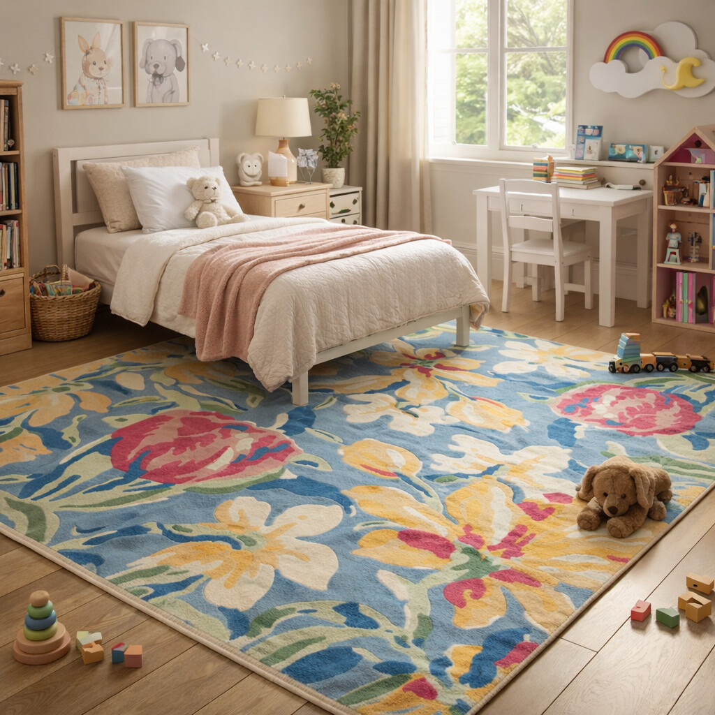 Hand Tufted Multicolor Floral Wool Rug 5x7 6x9 7x9  9x12 Dining Room Living Room Hallway Bedroom Kitchen Contemporary Style