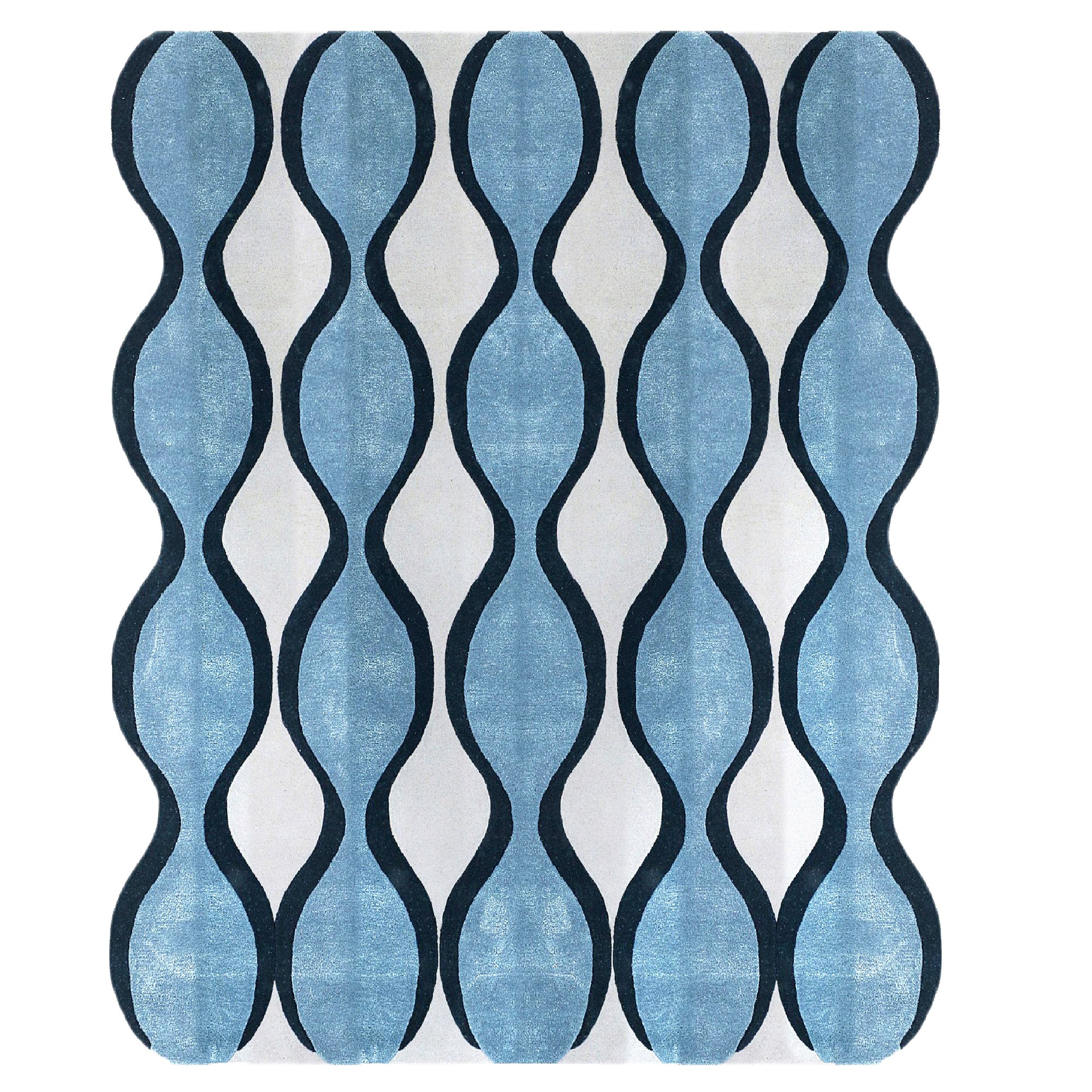 Blue geometric rug  6x9 Rugs for living room  5x8 7x10 8x13 9x12  Hand tufted  Bedroom Living room