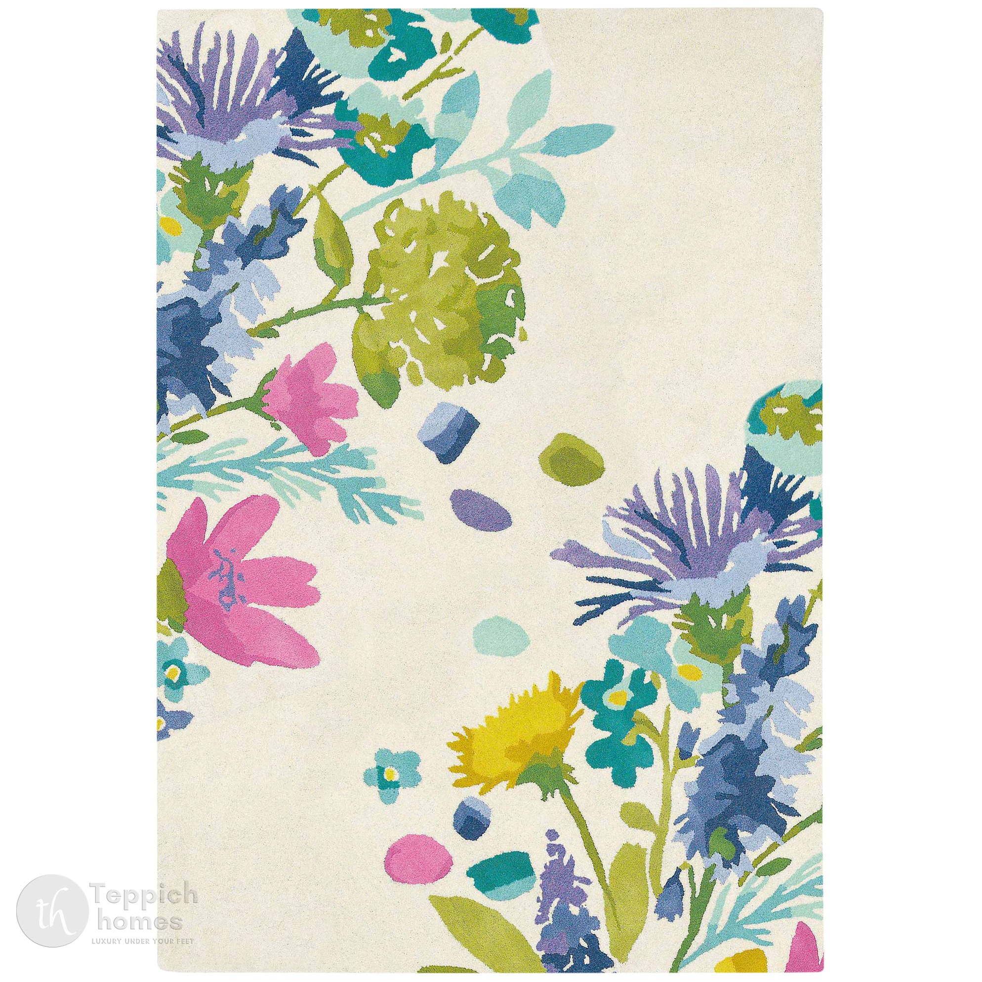Colorful Bloom Hand Tufted Floral Rug