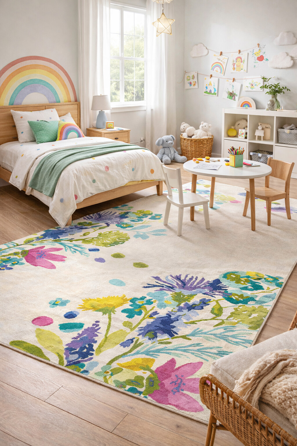 Colorful Bloom Hand Tufted Floral Rug