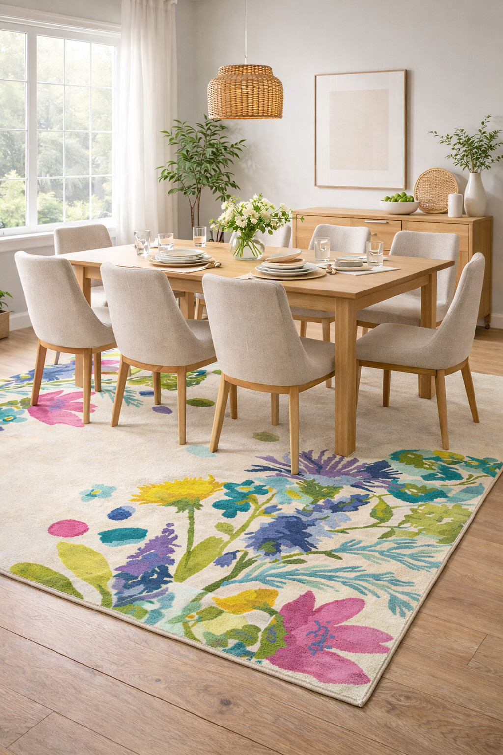 Colorful Bloom Hand Tufted Floral Rug