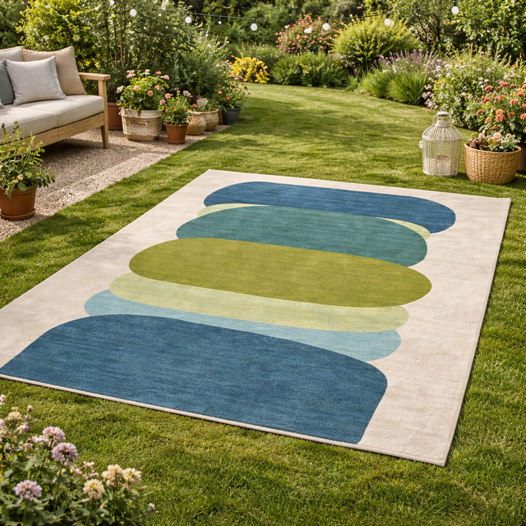 Multicolor Wool Area Rug for Bedroom and Living Space