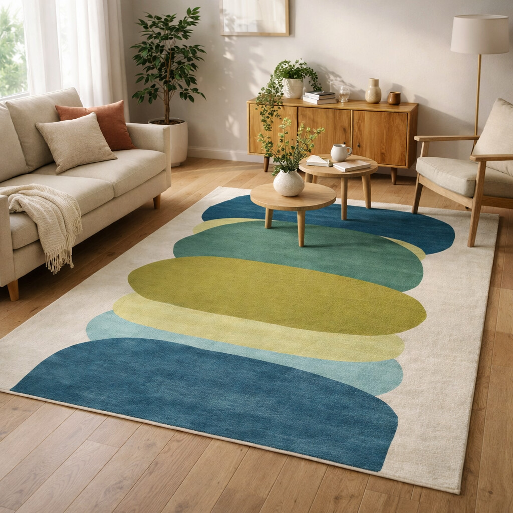 Multicolor Wool Area Rug for Bedroom and Living Space