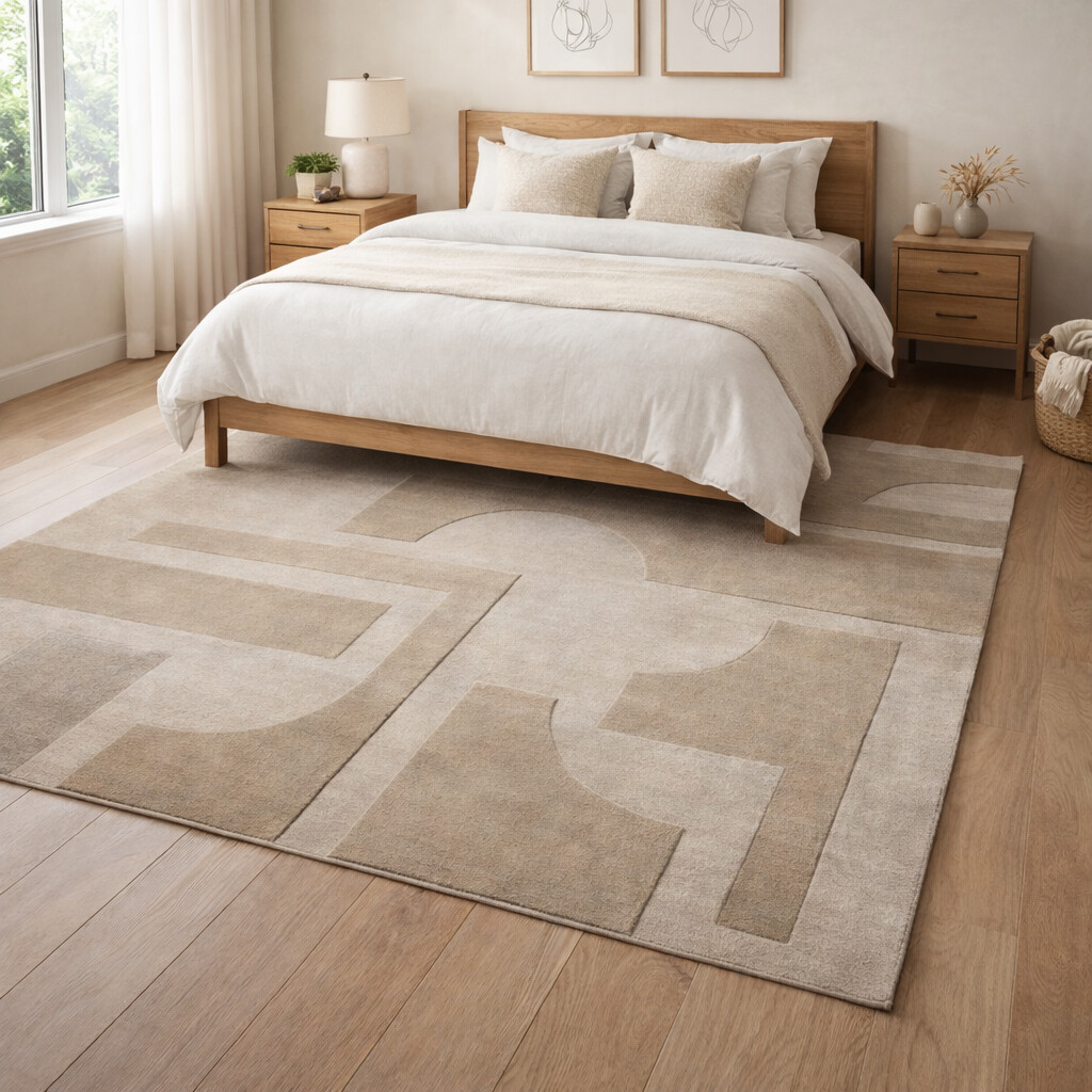 Logan Light Grey Wool Rug for Bedroom and Cozy Space