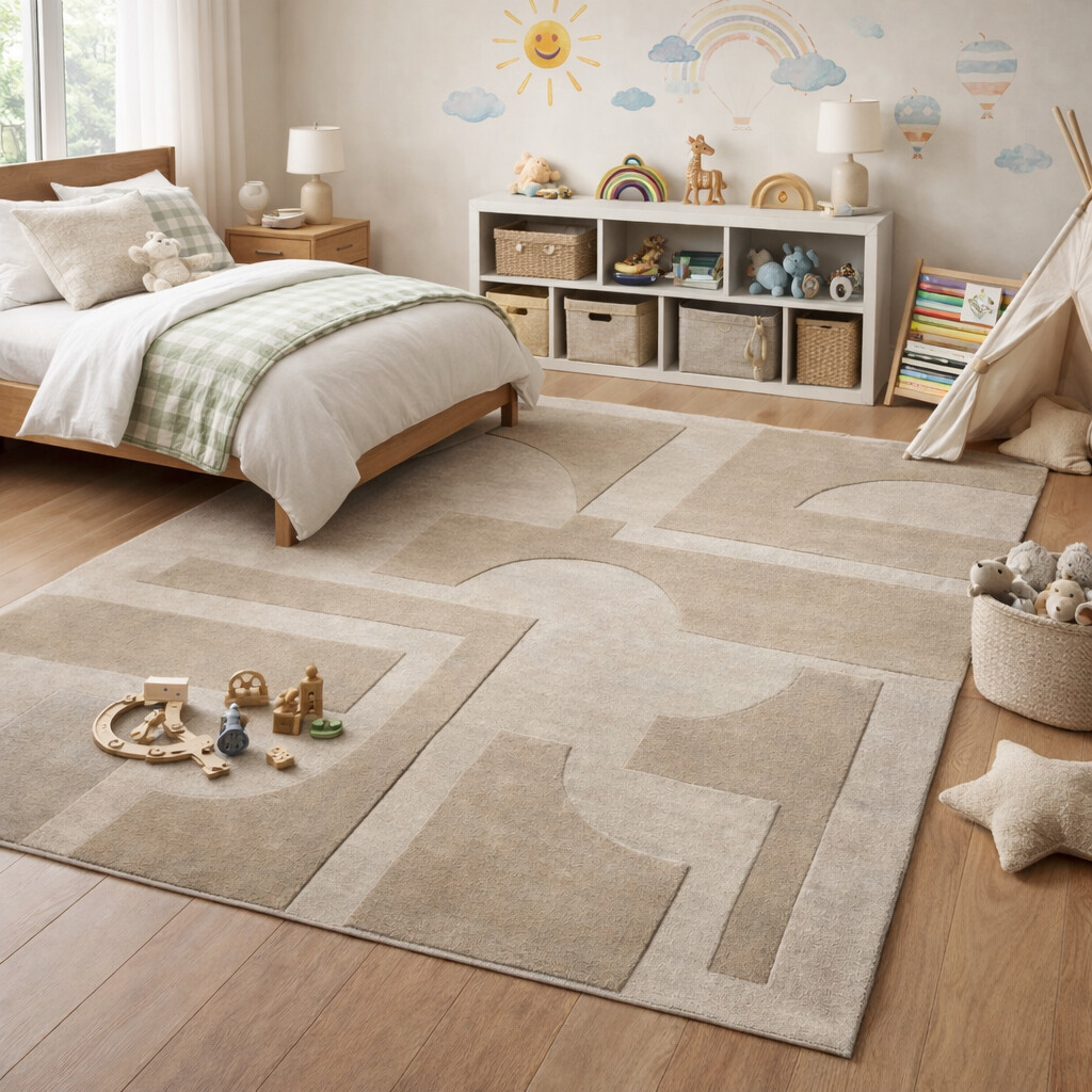 Logan Light Grey Wool Rug for Bedroom and Cozy Space