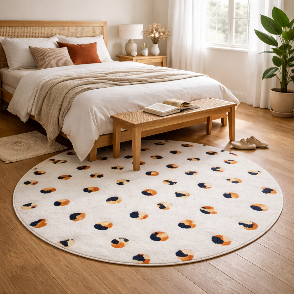 Round Rug White Rug Animal Print Carpet 8x8 9x9 10x10 Circle Carpet Living Room