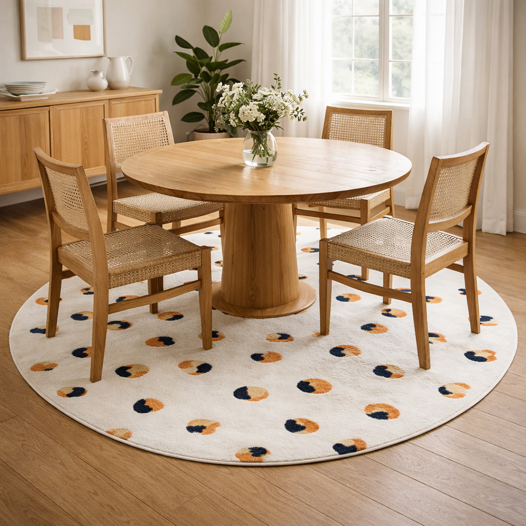 Round Rug White Rug Animal Print Carpet 8x8 9x9 10x10 Circle Carpet Living Room
