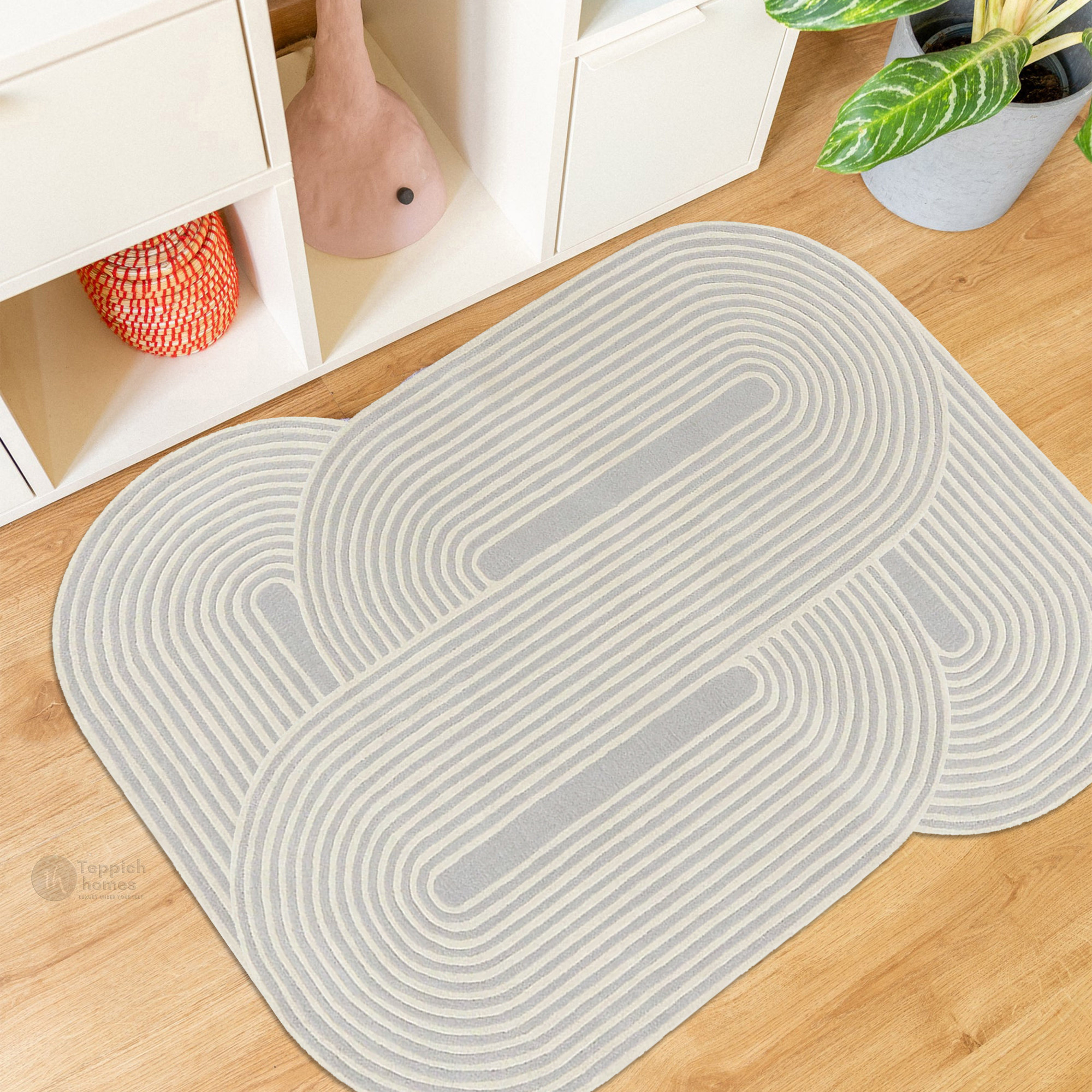 Modern handmade rugs  Geometric carpet  Area rug 6x8  Tufted carpets  Cream and Grey color  Bedroom Hallway