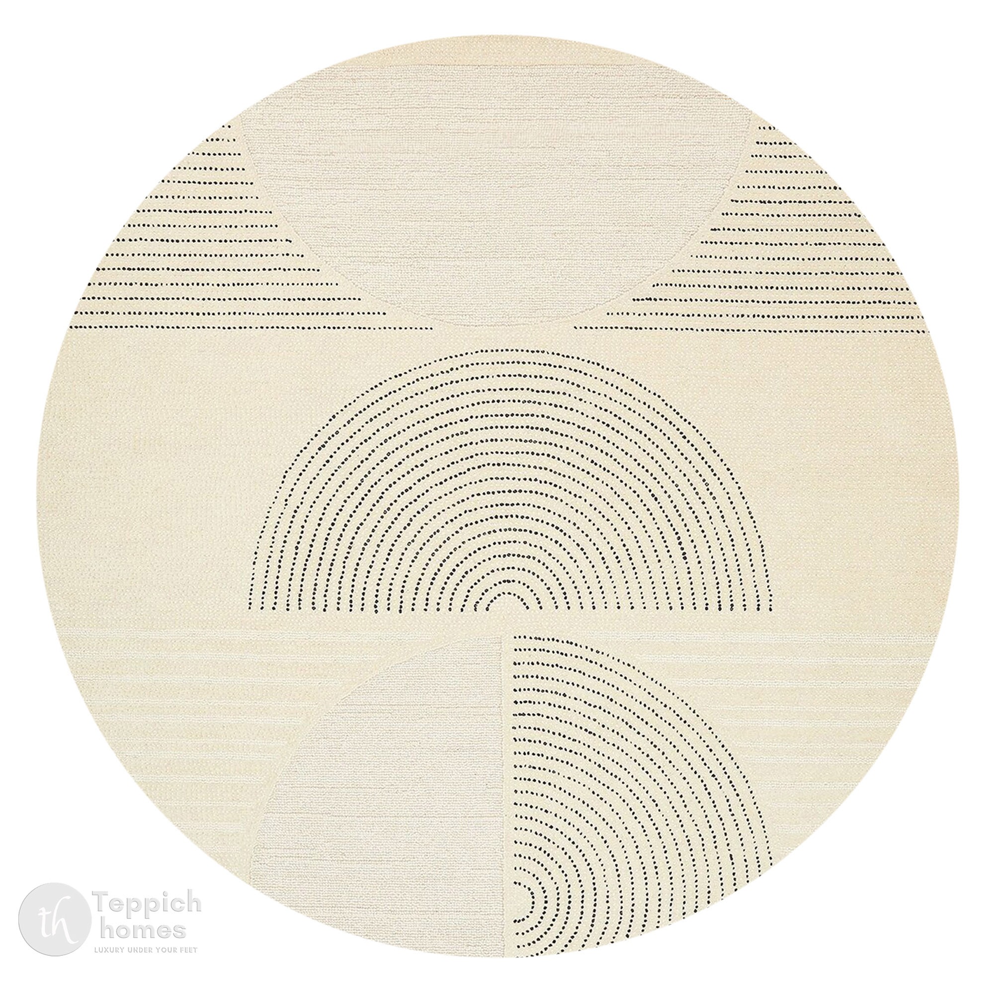 Hand Tufted Modern Round Rug Cream Color Tufte 5x5 6x6 7x7 8x8 Dinning Room Wool Carpet