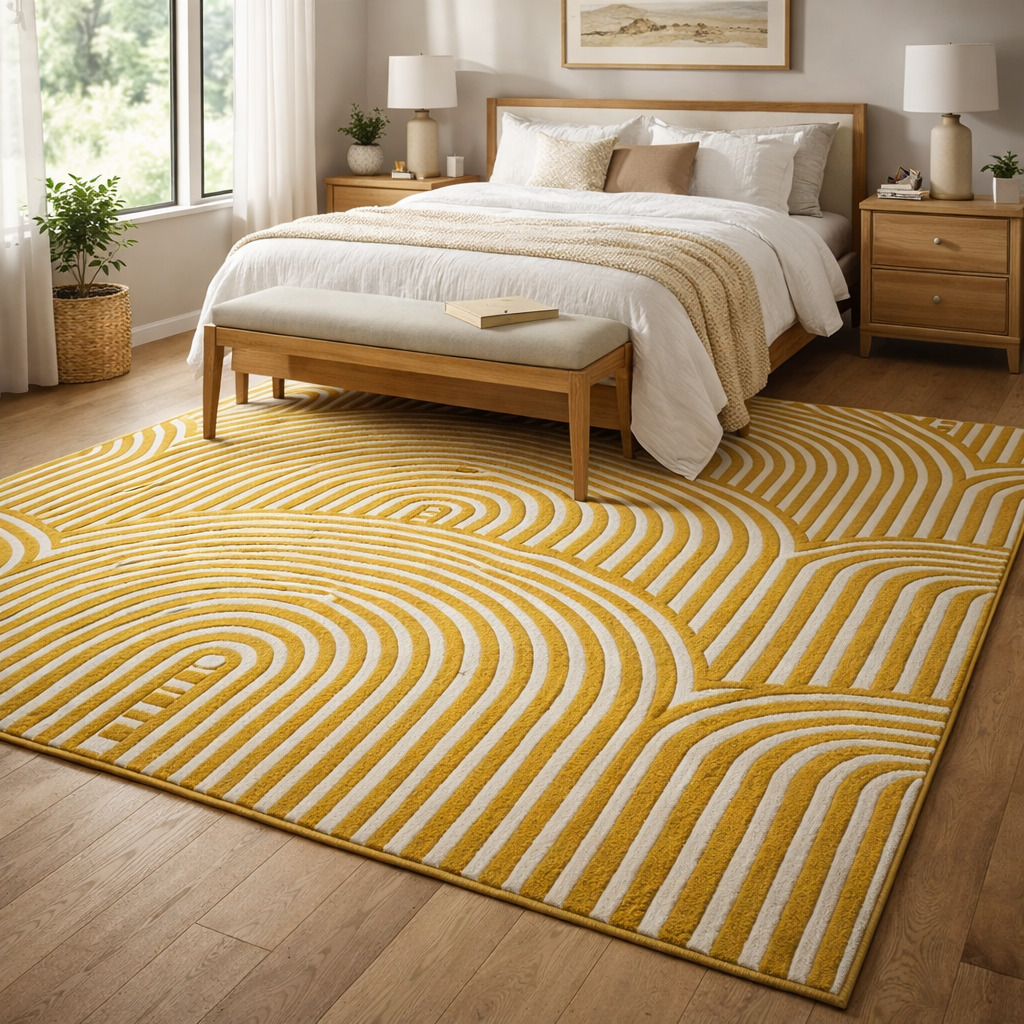 5x7 Rug Yellow Wool Silk 5x8 6x8 Hand Tufted Rug For Living Room Bedroom