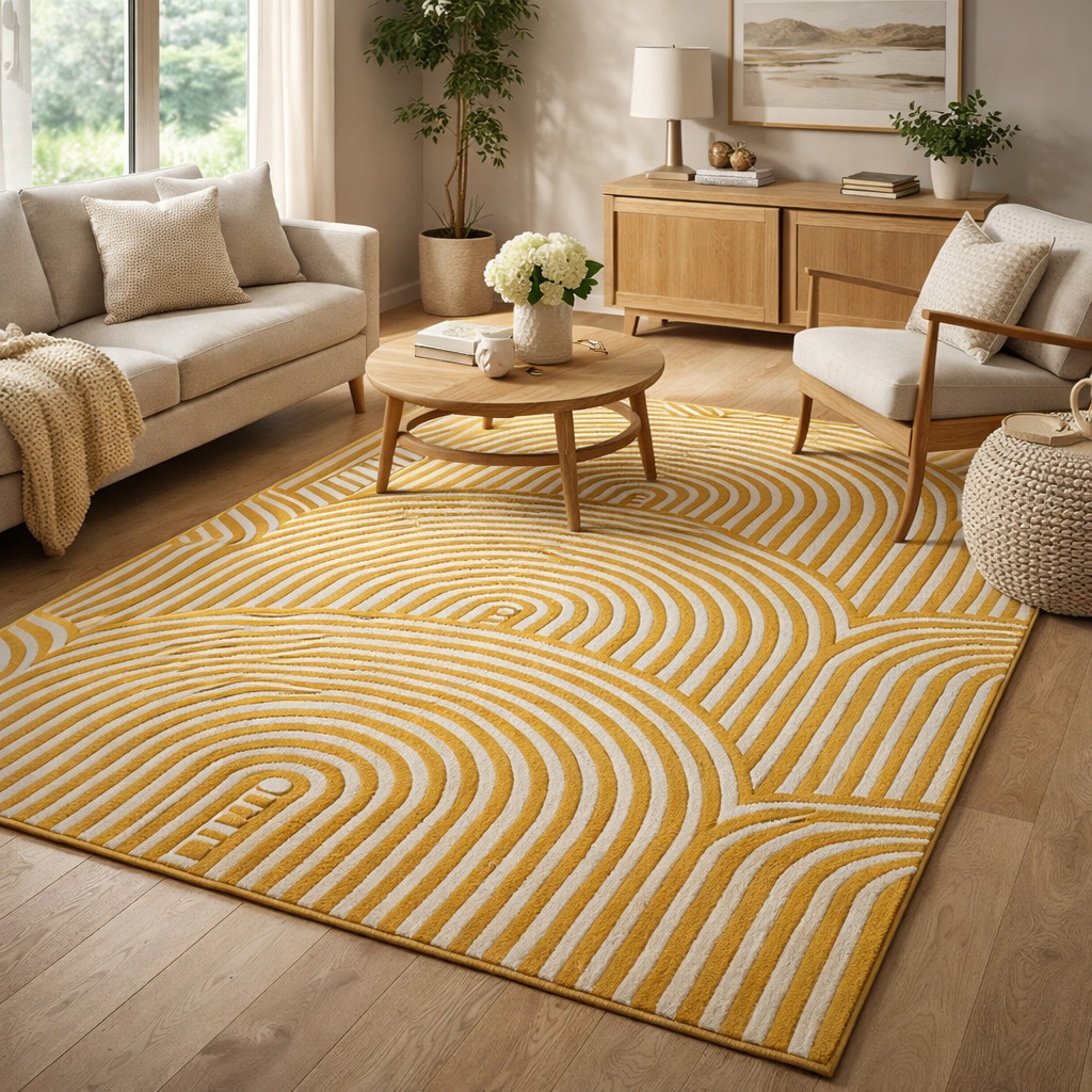5x7 Rug Yellow Wool Silk 5x8 6x8 Hand Tufted Rug For Living Room Bedroom