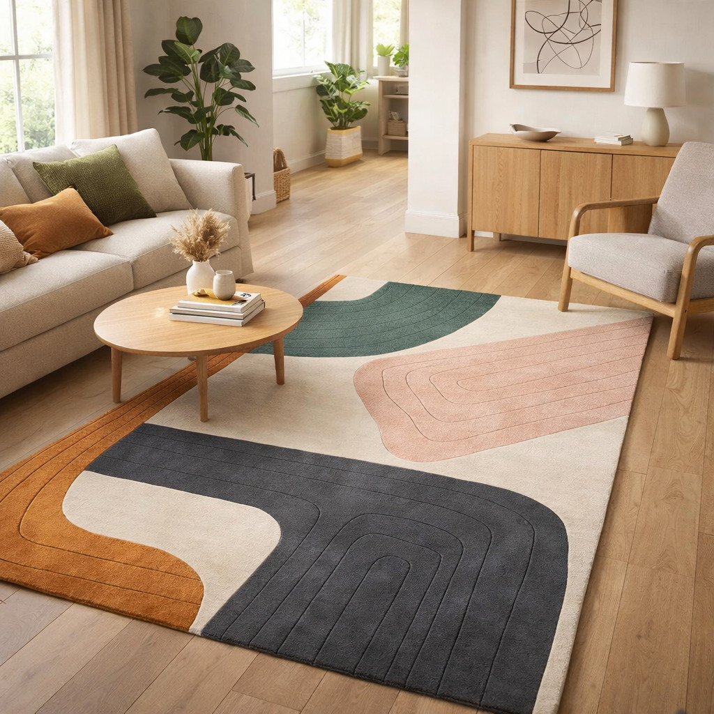 Handmade Living Room 6x8 6x9 6x10 7x10 Wool Area Rug Hand Tufted Bedroom