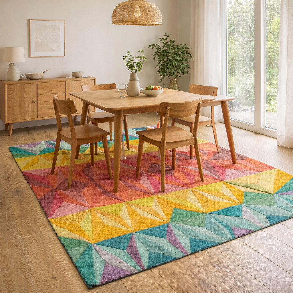 Hand Tufted Weft Textured Woolen Rug for Living Room and coxy room  Rectangle and Modern Rug for Bedroom and Kids Room