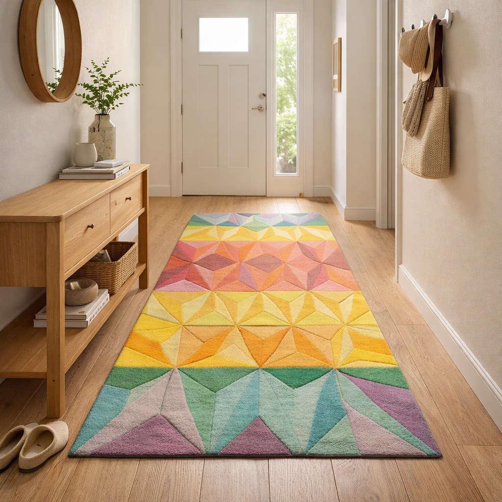 Hand Tufted Weft Textured Woolen Rug for Living Room and coxy room  Rectangle and Modern Rug for Bedroom and Kids Room