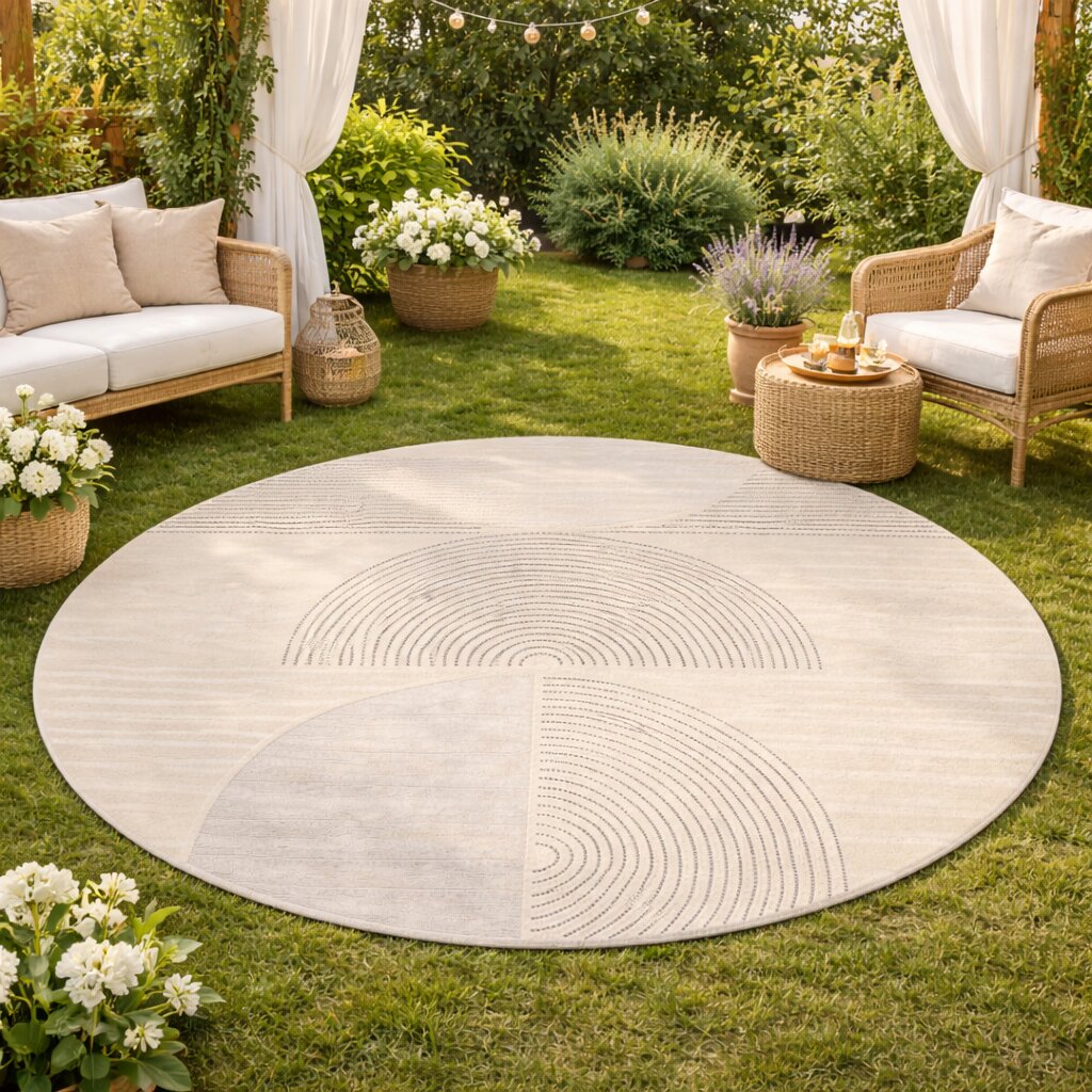 Hand Tufted Modern Round Rug Cream Color Tufte 5x5 6x6 7x7 8x8 Dinning Room Wool Carpet