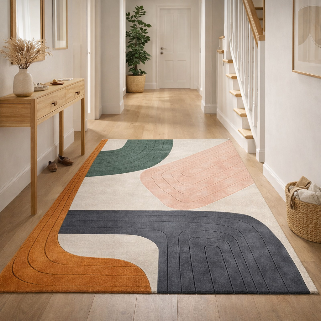 Handmade Living Room 6x8 6x9 6x10 7x10 Wool Area Rug Hand Tufted Bedroom