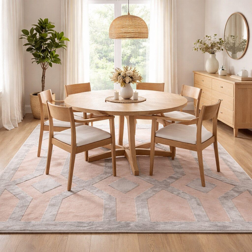 Modern Geometric Hand Tufted Rug Beige and Silver