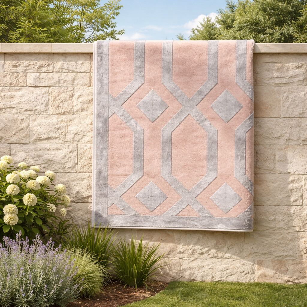 Modern Geometric Hand Tufted Rug Beige and Silver