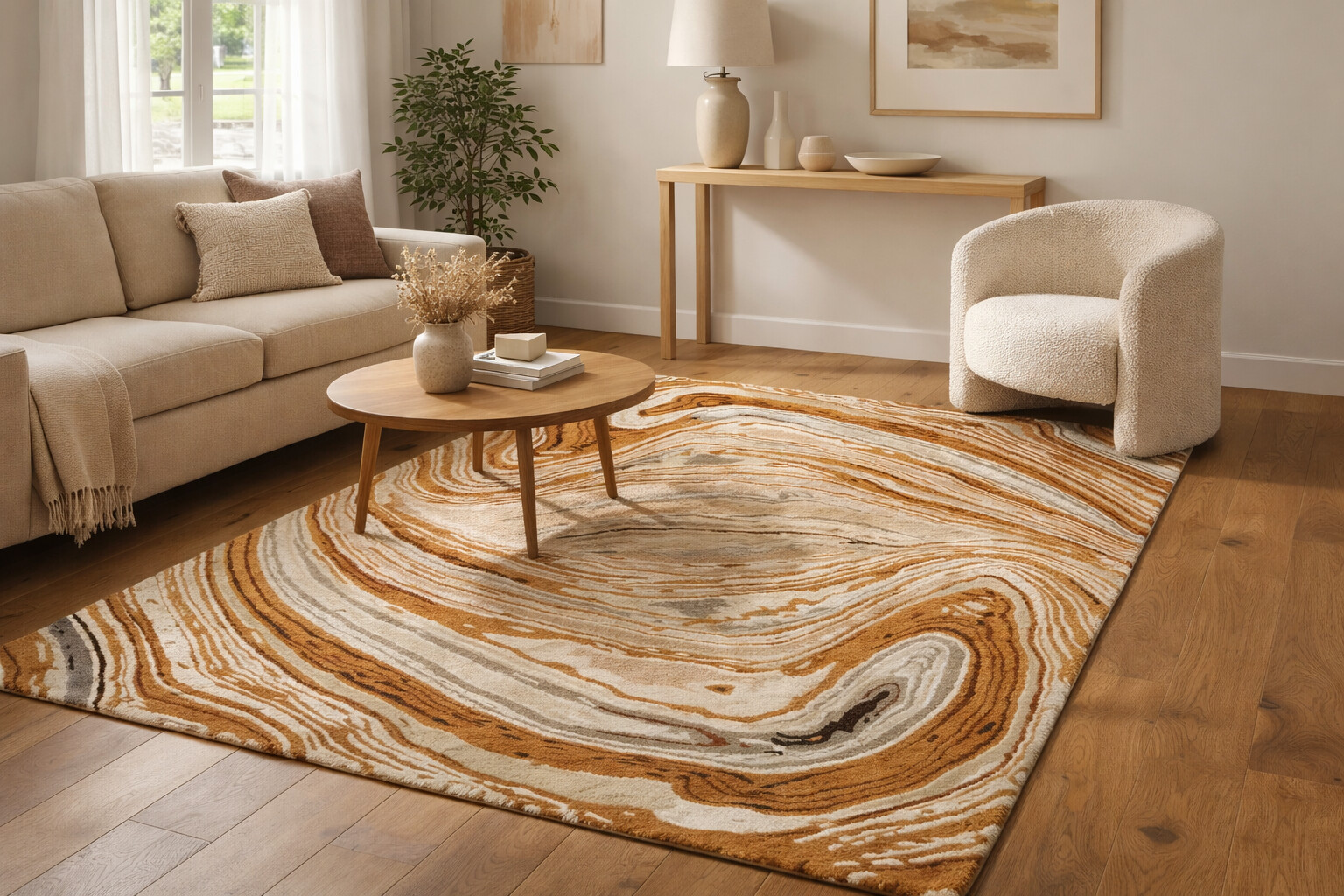 Swirl Pattern Wool Rug