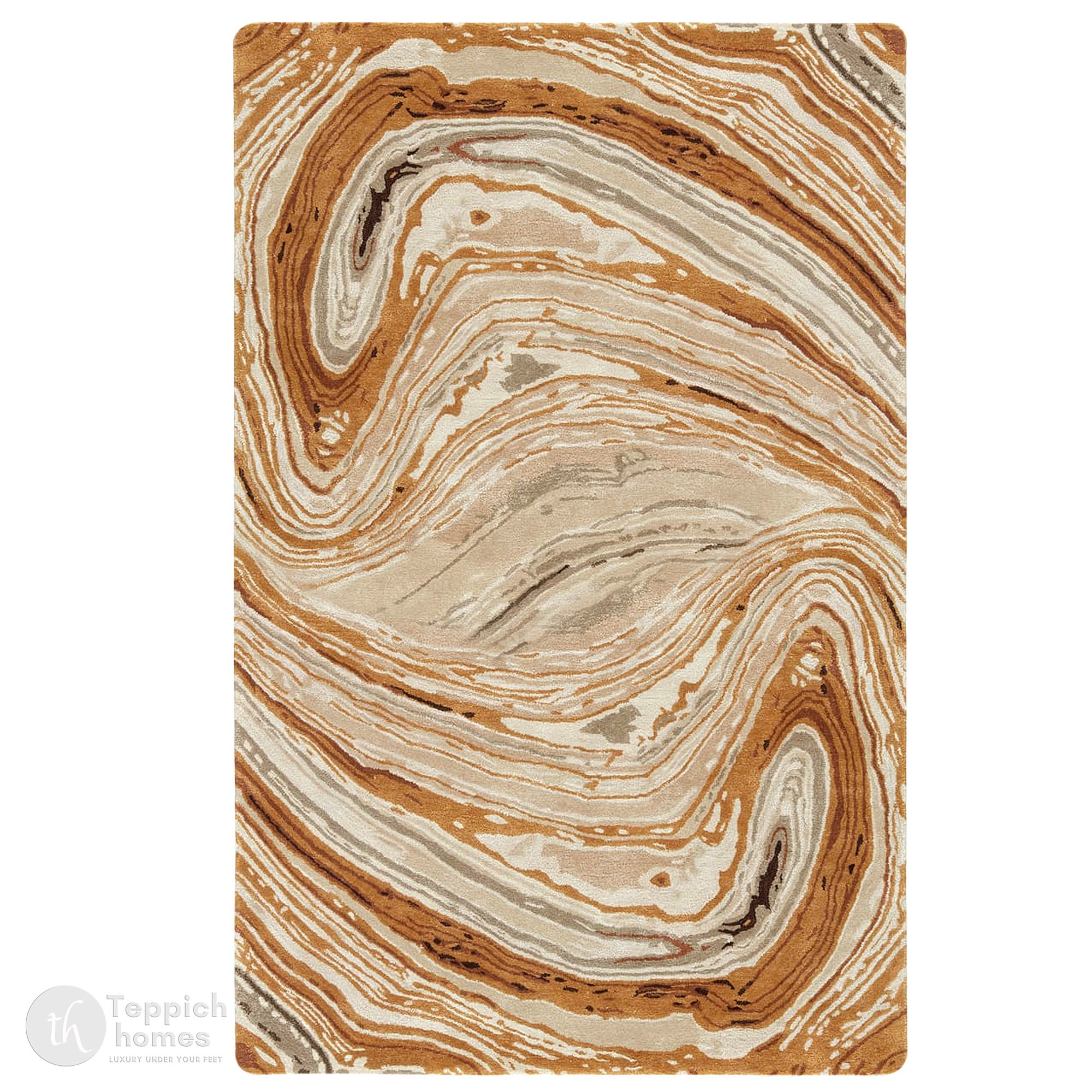 Swirl Pattern Wool Rug