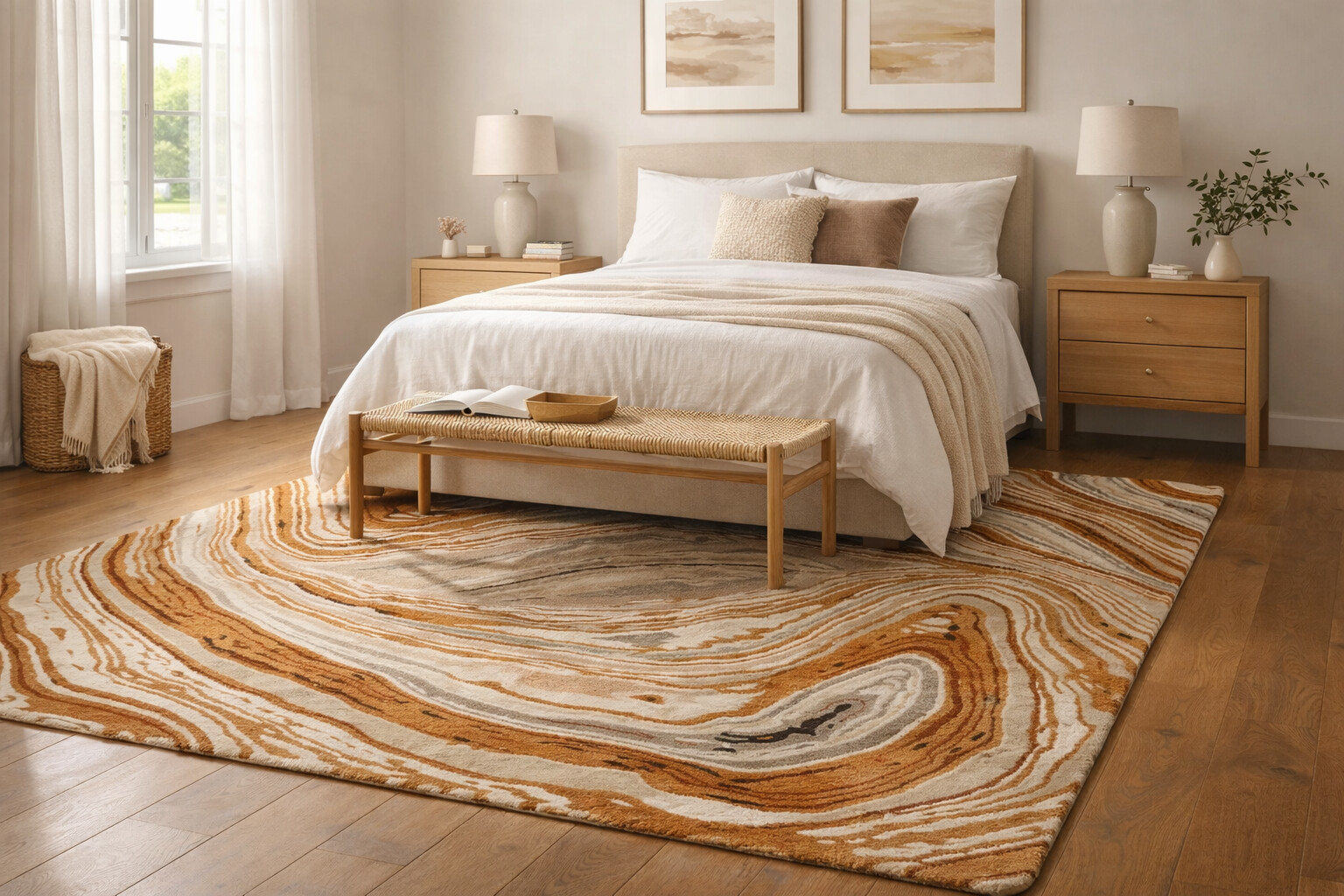 Swirl Pattern Wool Rug