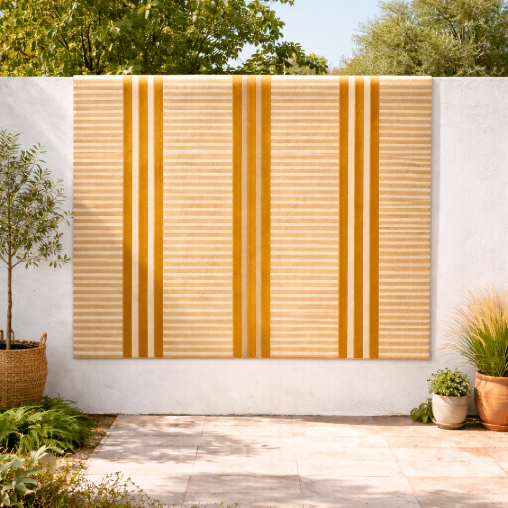 Modern Beige Striped Area Rug Contemporary Geometric Carpet for Living Room and Bedroom