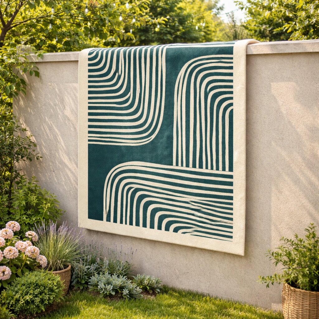 Modern Green and Beige Striped Area Rug Contemporary Hand Tufted Wool Carpet for Living Room and Bedroom