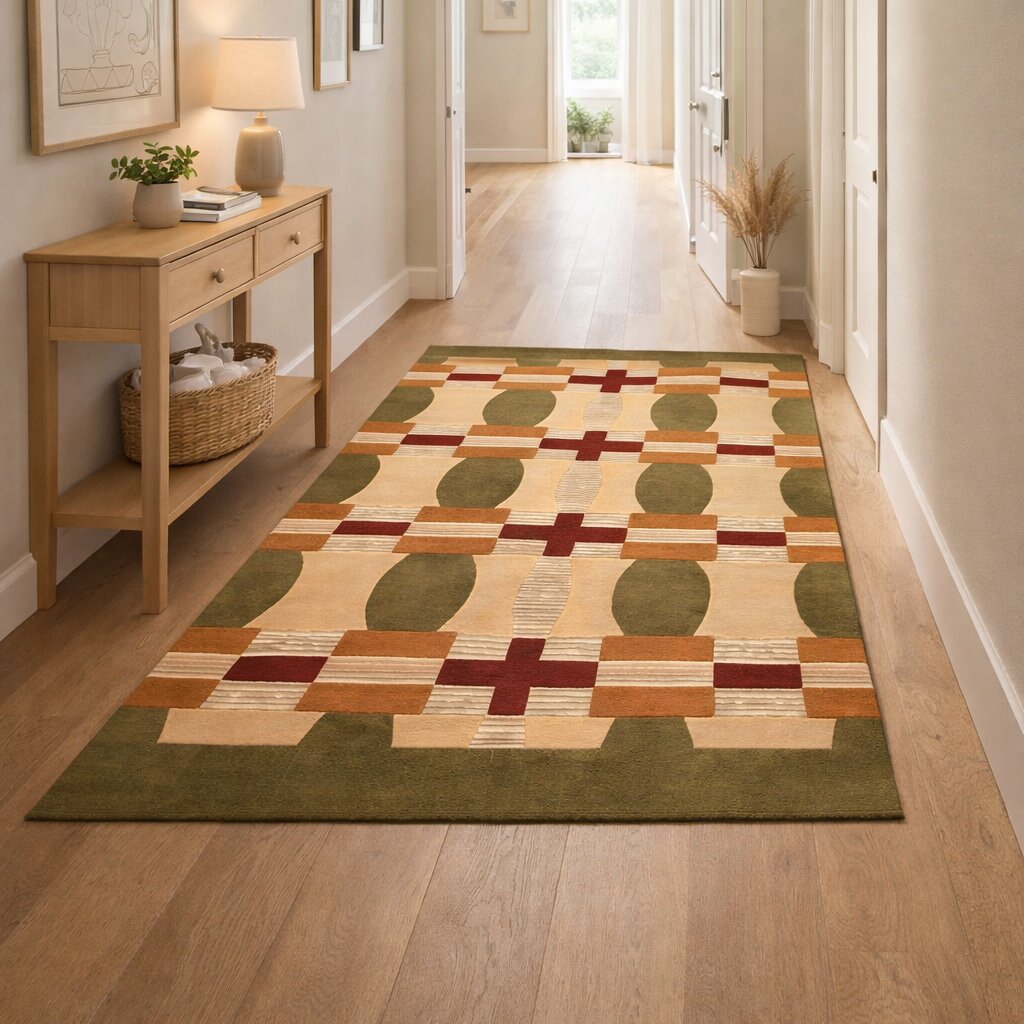 Modern Multicolor Geometric Area Rug Contemporary Patterned Carpet for Living Room and Bedroom