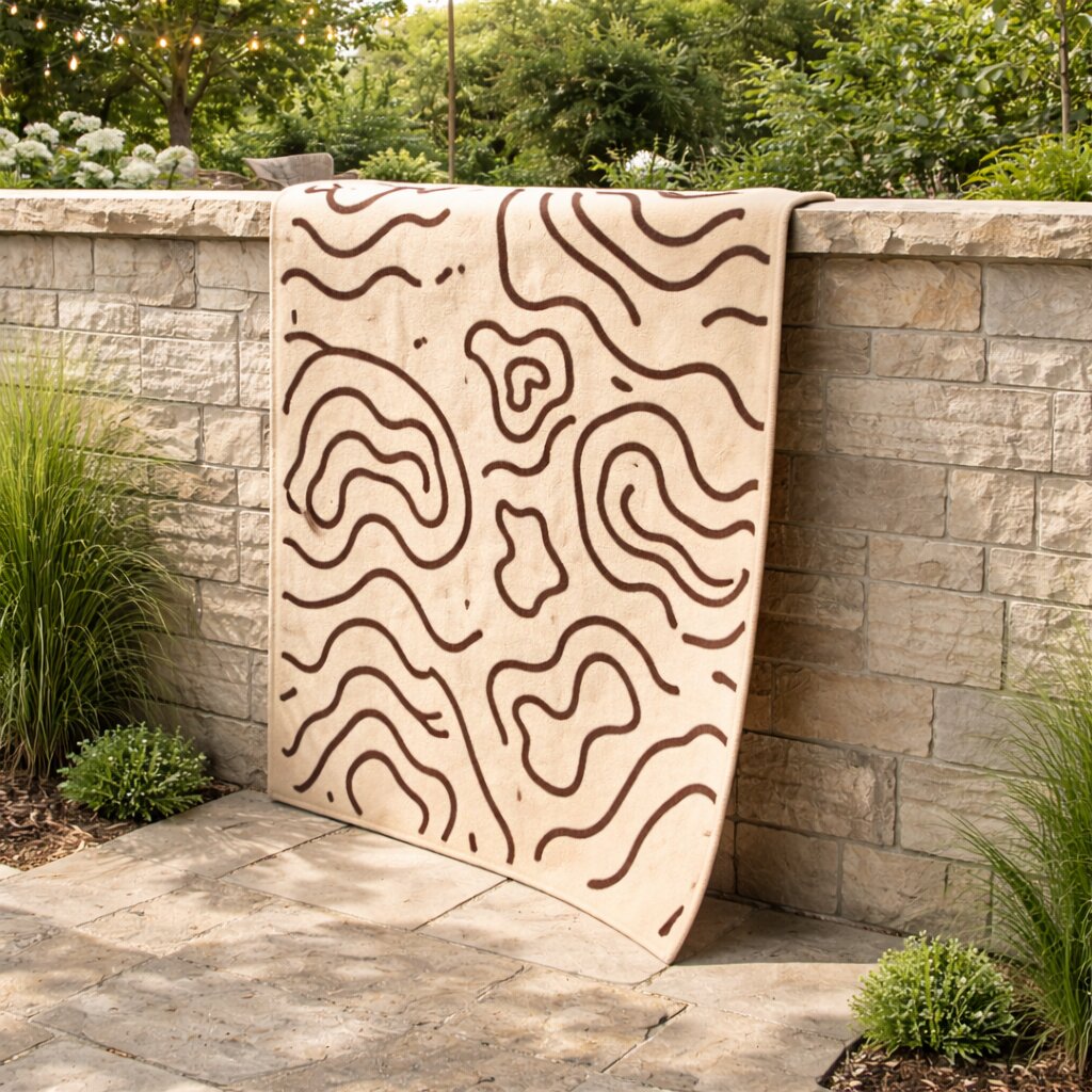 Beige Modern Line Pattern Rug Contemporary Area Carpet for Living Room and Bedroom