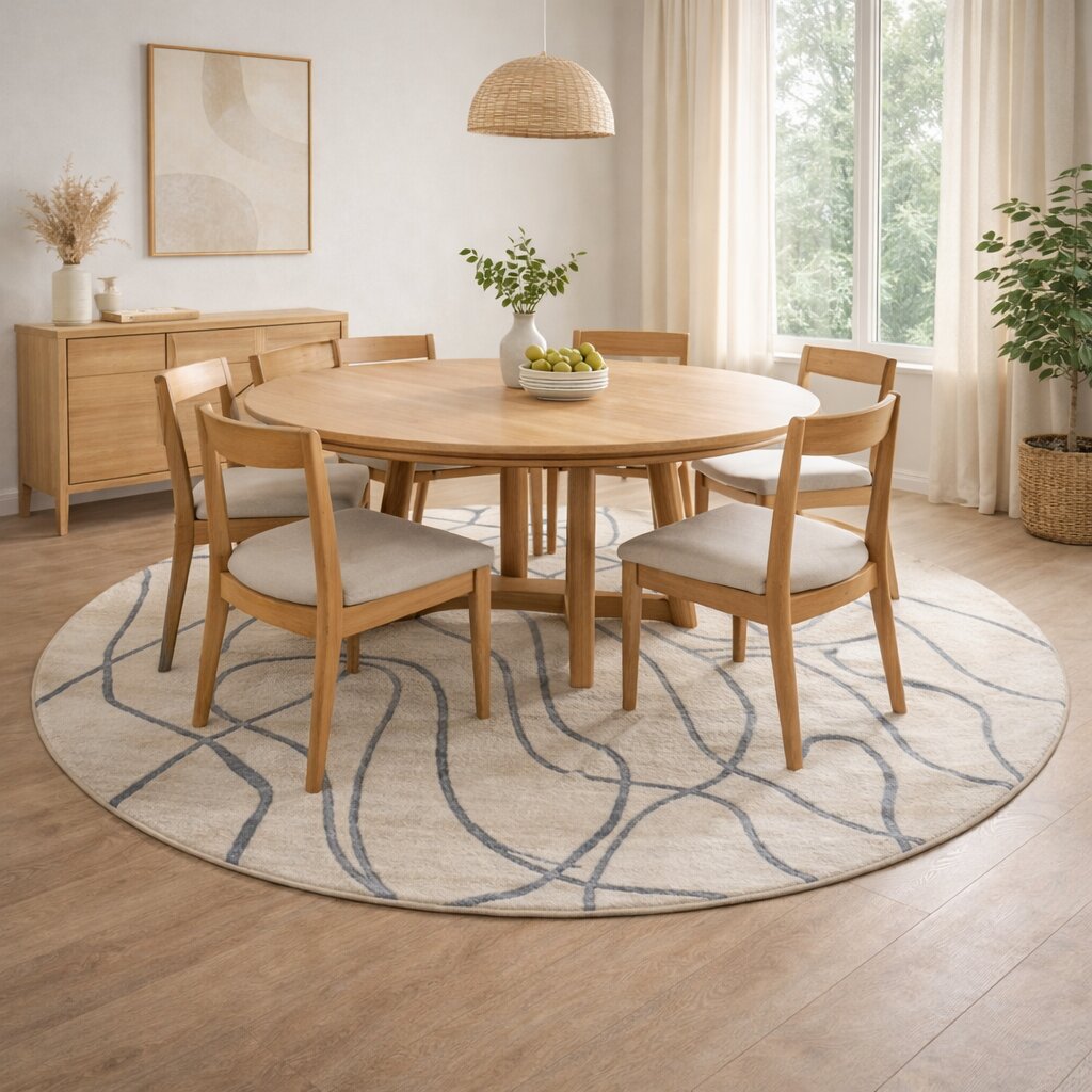 Wool Silk Area Rug Hand Tufted 5X5 X66 7X7 8X8 Round Rug Rug For Living Room