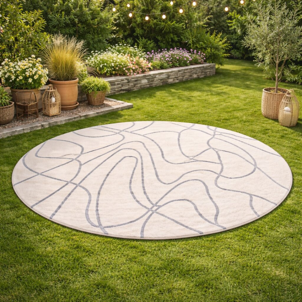 Wool Silk Area Rug Hand Tufted 5X5 X66 7X7 8X8 Round Rug Rug For Living Room