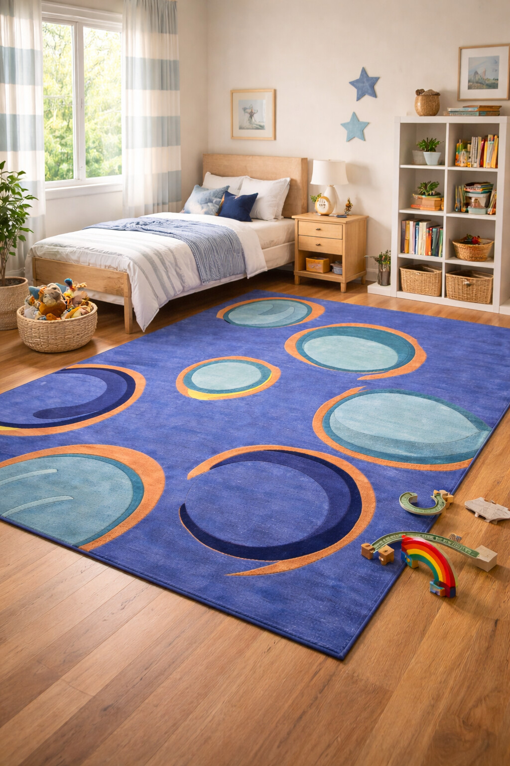 Tufted carpet  5x8 7x10 8x13 9x12  Handmade wool  Blue rugs  Bedroom Living room  Area rug