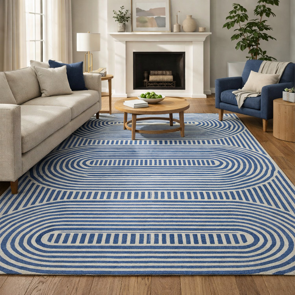 9x10 Bedroom rug  6x9 8x11 9x12 10x13  Tufted area rugs  Blue wool  Handmade carpet  Kids Living room
