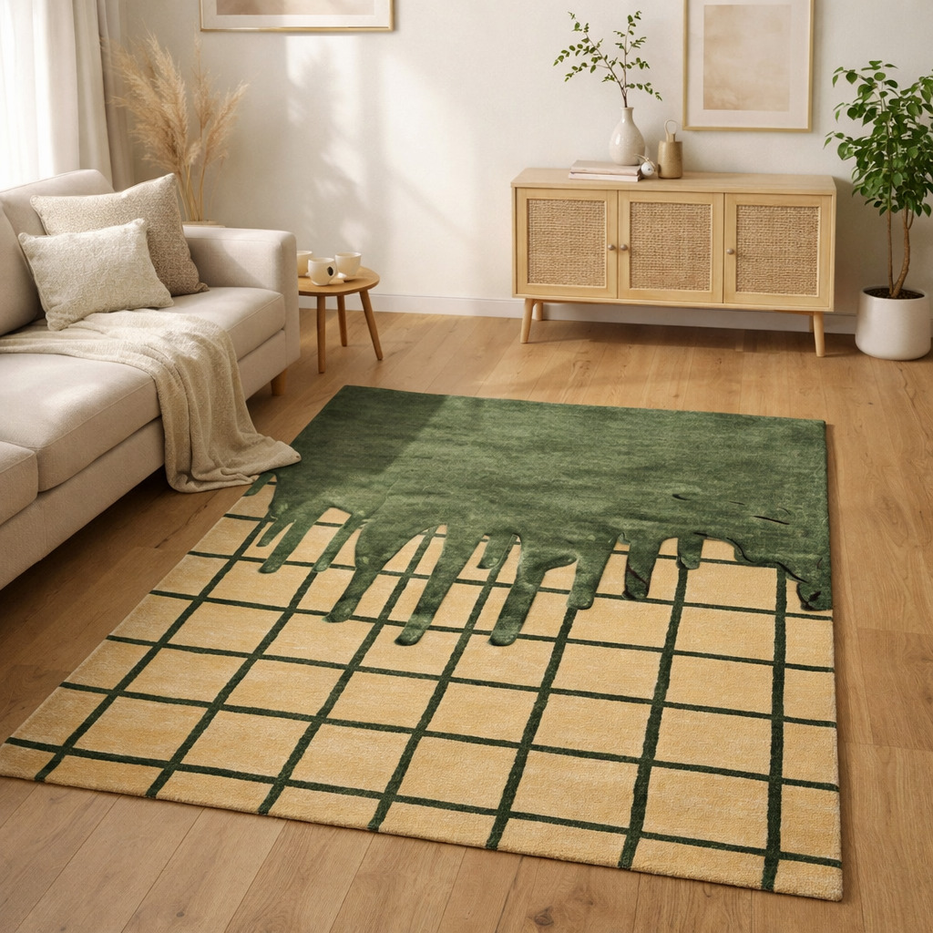 Handmade Tufted 9x10 9x12 9x13 10x13 Wool Area Rug Hand Tufted Bedroom Hallway Green Rug