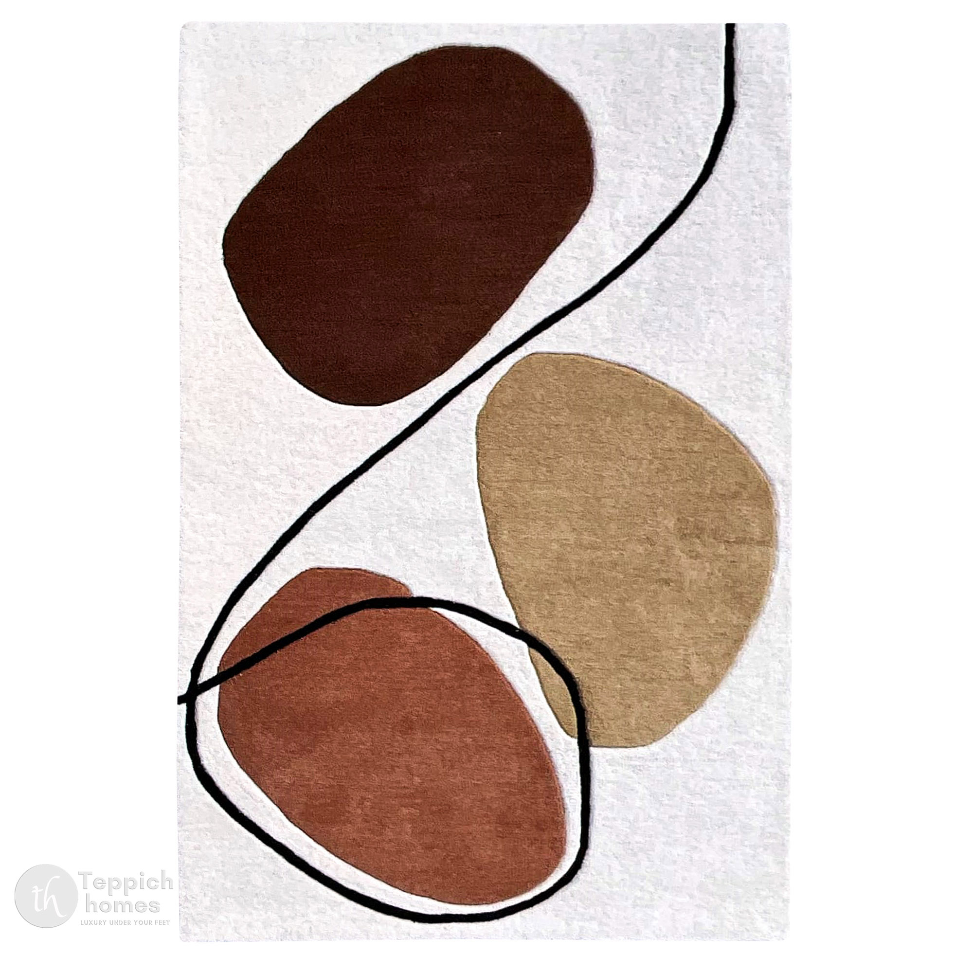 Neutral Tone Artistic Floor Rug