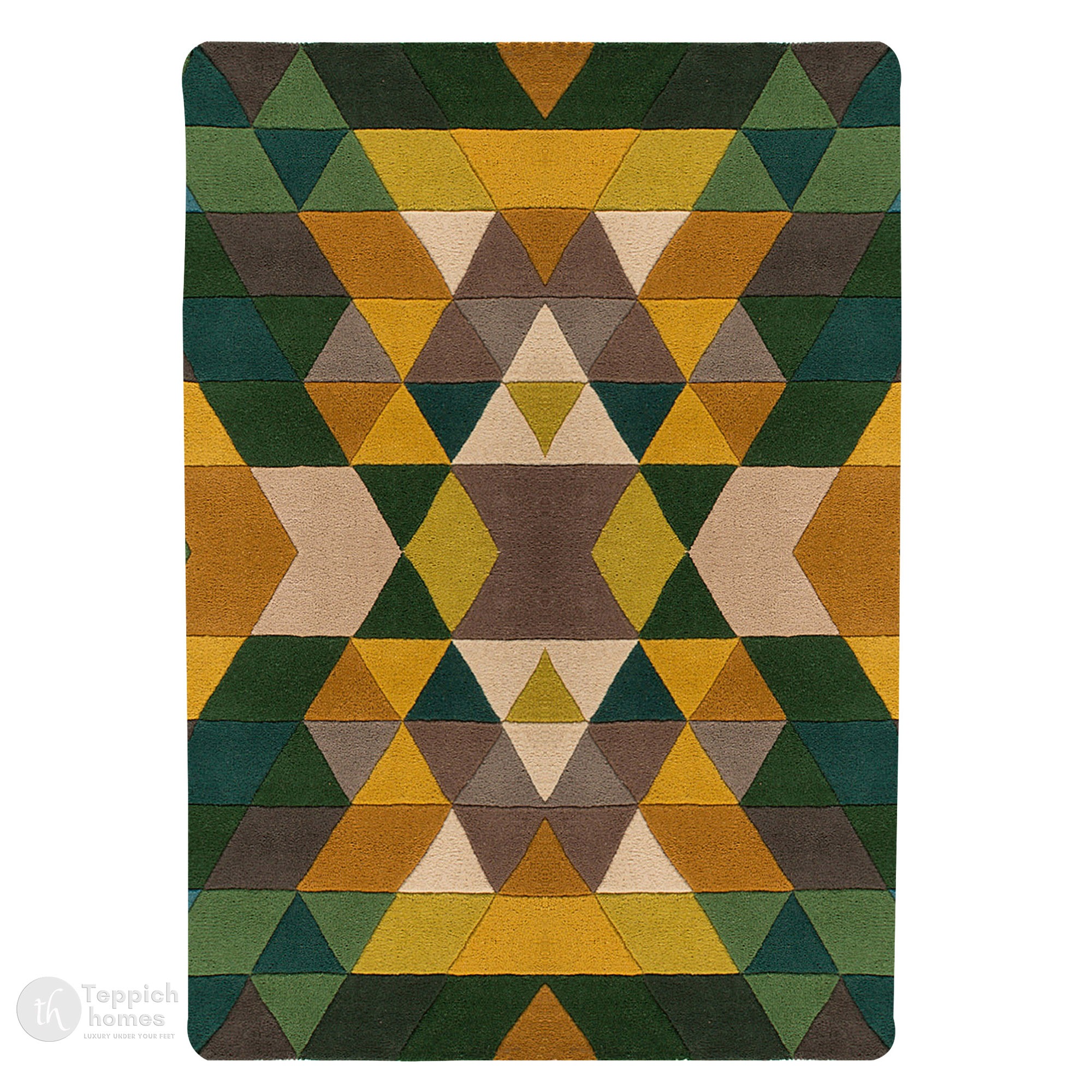 Hand Tufted Green Pattern Rug for living space and Coxy