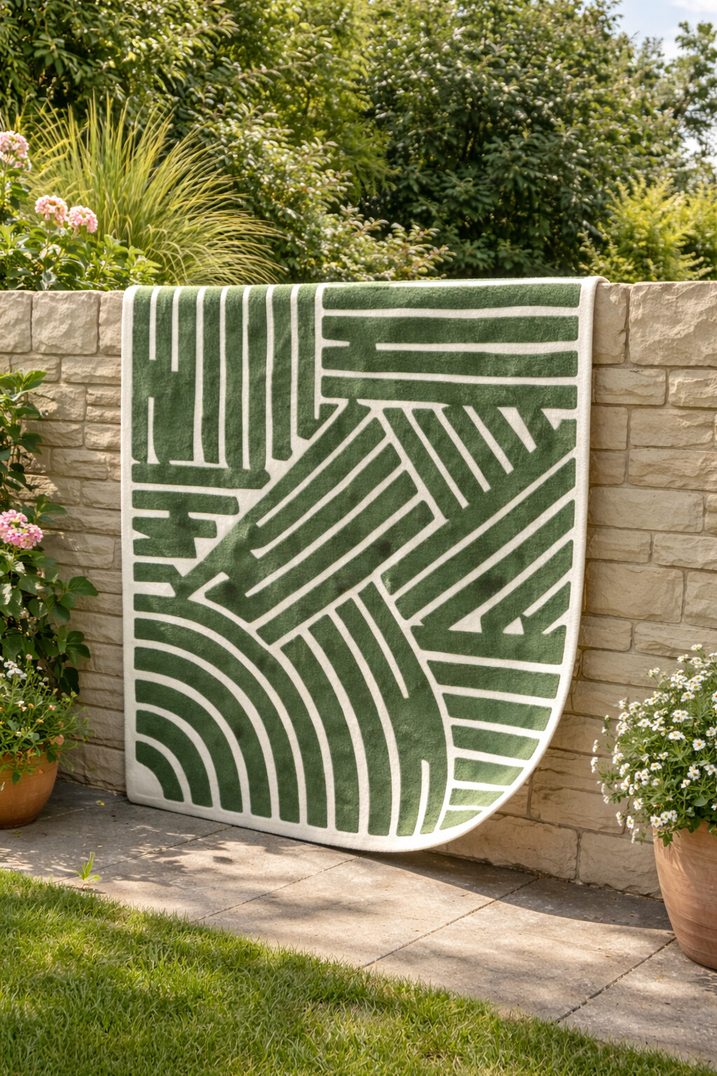 Green Rug Wool Modern Rug 8x10 8x11 9x12 9x13 Hand Tufted Living Room