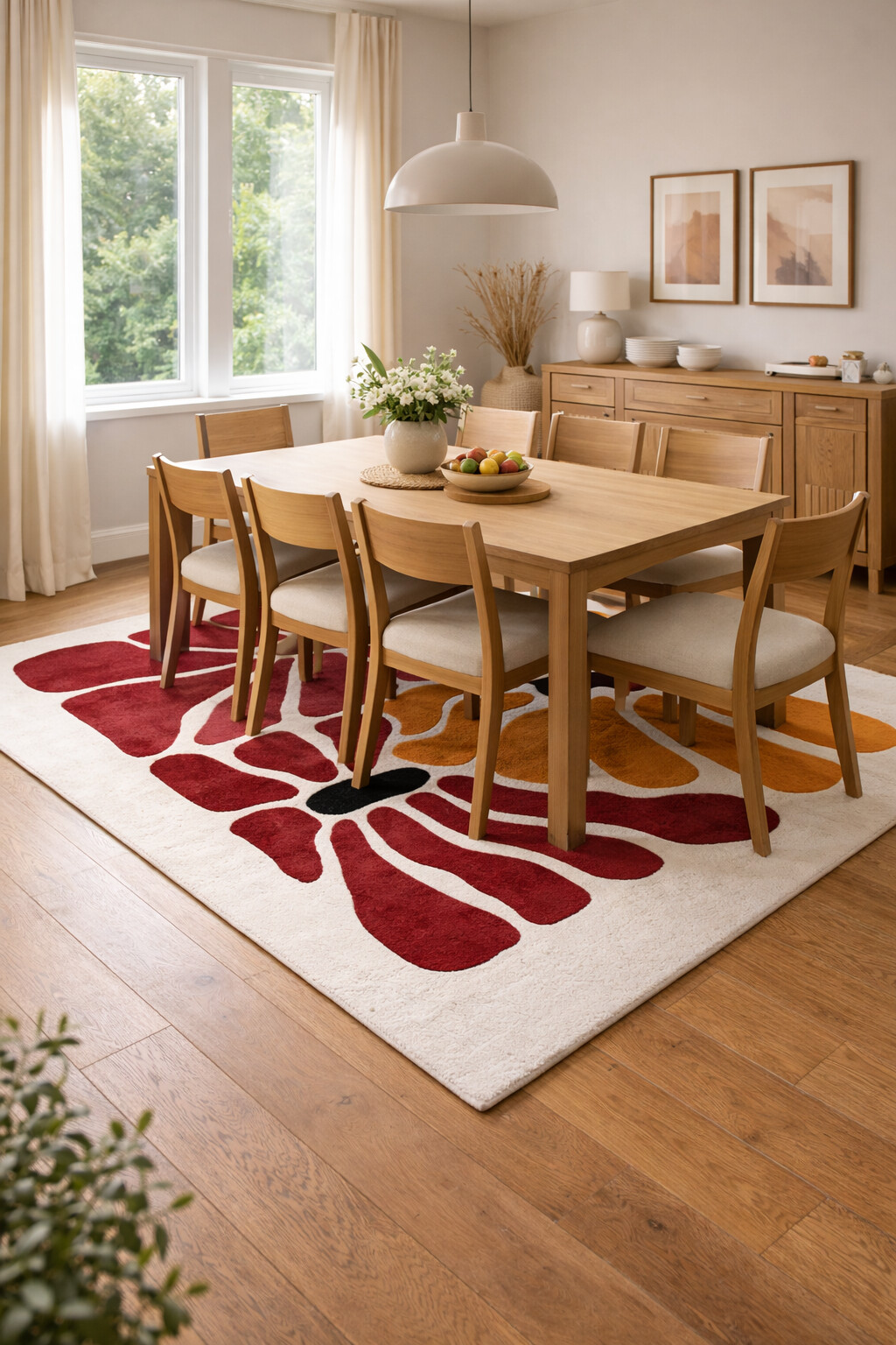 Hand Tufted Flower Wool Rug 5x7 5x8 6x8 6x9 Living Room Bedroom Tufte