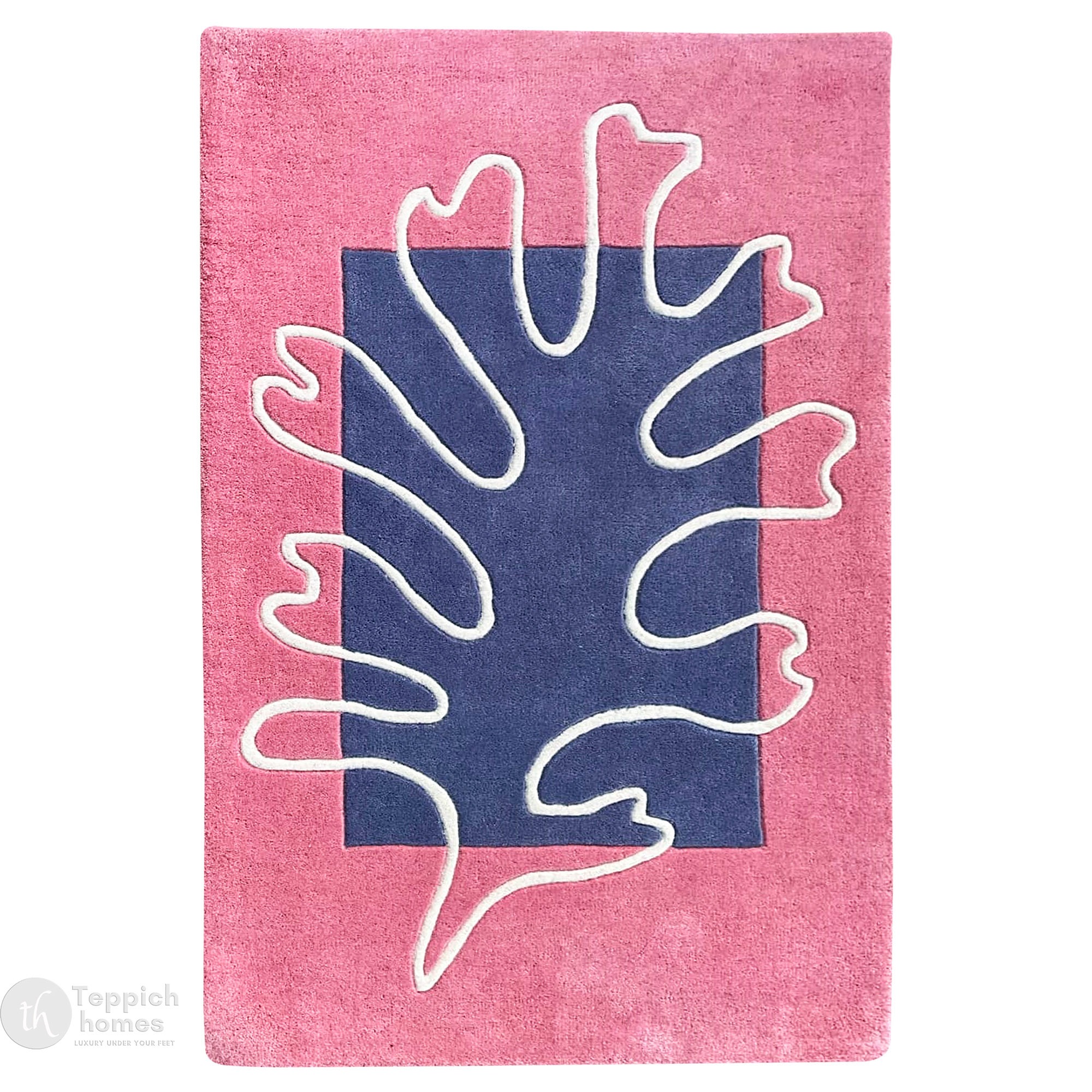Hand Tufted Pink Blue Rug 4x6 5x7 5x8 6x8 Wool Area Rug Living Room Bedroom